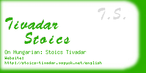 tivadar stoics business card